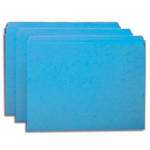 Top Tab File Folder, Blue, Letter Size, 11 pt, Single Ply Tab, Straight Cut; Box of 100