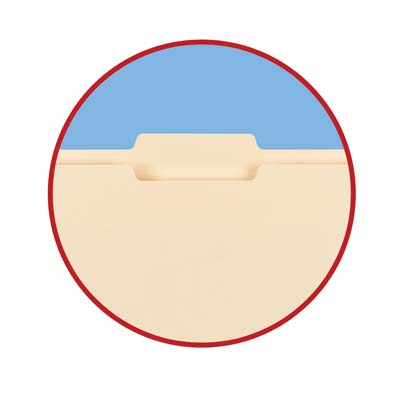 Top Tab 11 pt. Manila Folder, 1/3 Cut Tabs in Assorted Positions- Fasteners in Positions 1 & 3 - Letter Size - 50/Box