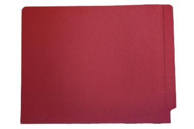 End Tab File Folder w/ Fasteners - Position 1 & 3 - Red - Legal - 11 pt - Reinforced Full End Tab - 100/Box