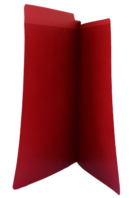 RED LEGAL SIZE End Tab File Folder w/ Fasteners in Position 1 & 3 - 11 pt Stock - Reinforced Full End Tab - 50/Box
