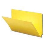 End Tab File Folder - Yellow - Legal - 11 pt - Reinforced Full End Tab - 100/Box