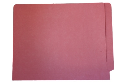 PINK LEGAL SIZE End Tab File Folder with Fasteners in Position 1 & 3 - 11 pt Stock- Reinforced Full End Tab - 50/Box