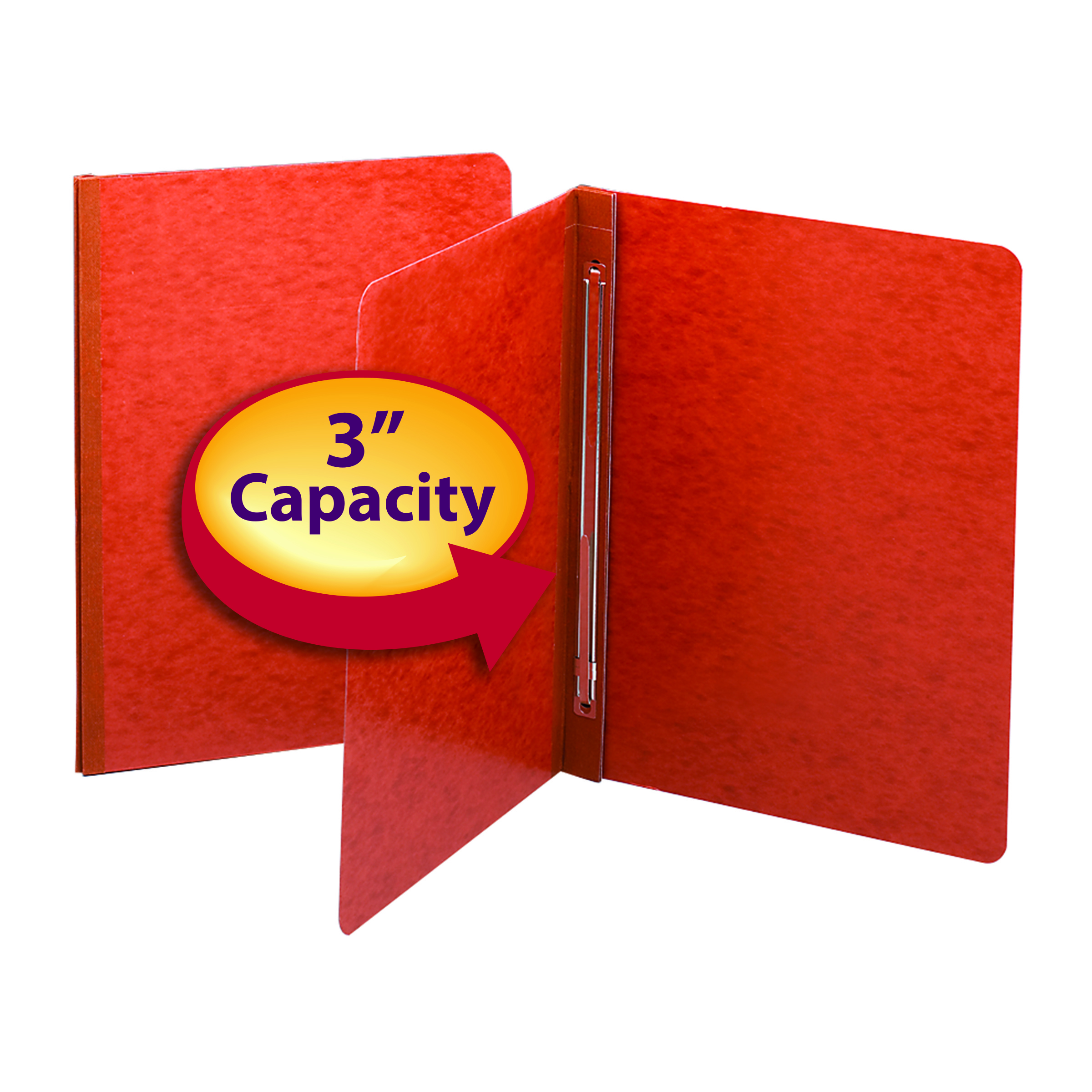 Smead 81752  PressGuard Binder Cover, Metal Prong with Compressor, Side Fastener, 250 Sheets/2" Capacity, Letter Size, Red, 25 per Box (81752)