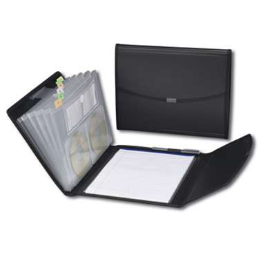Smead 85830  Poly Pro Series II Pad Folio, 7-Pocket Expanding File, Letter Size, Black (85830) - Total of 12