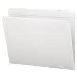 Top Tab File Folder With Fastener, Position 1, White, Letter Size, 11 pt, Reinforced Tab, Straight Cut - FilingSupplies.com Brand