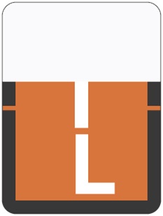 TAB Alphabetic Labels - 1307 Series (Rolls) L- Dk. Orange