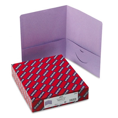 Smead 87865  Two-Pocket Heavyweight Folder, Up to 100 Sheets, Letter Size, Lavender, 25 per Box (87865)