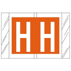 Col 'R' Tab Alpha Color Coded Labels - 82000 Series - Letter "H" - 100 Labels Per Pack