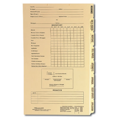 Smead 78278  Mortgage Folder Printed Replacement Divider Sets, 14-3/8"W x 9"H, Manila, 8 Sections Per Set, 12 Sets/Box (78278)