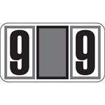 JETER Numeric Label - 7700 Series (Rolls) - 9 - Gray