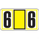 JETER Numeric Label - 7700 Series (Rolls) - 6 - Yellow