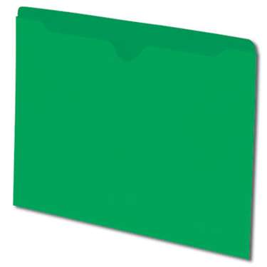 Smead File Jacket, Reinforced Straight-Cut Tab, Flat-No Expansion, Letter Size, Green, 100 per Box (75503) - 5 Boxes