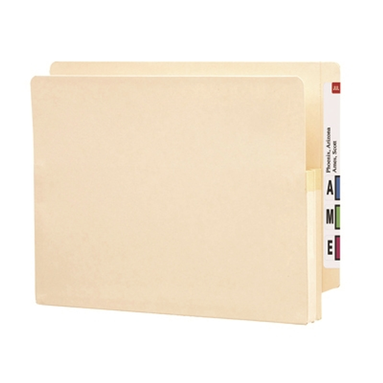 Smead 75114  End Tab File folder, Reinforced Straight-Cut Tab, 1-3/4" Accordion Expansion, Letter Size, Manila,  100/Carton
