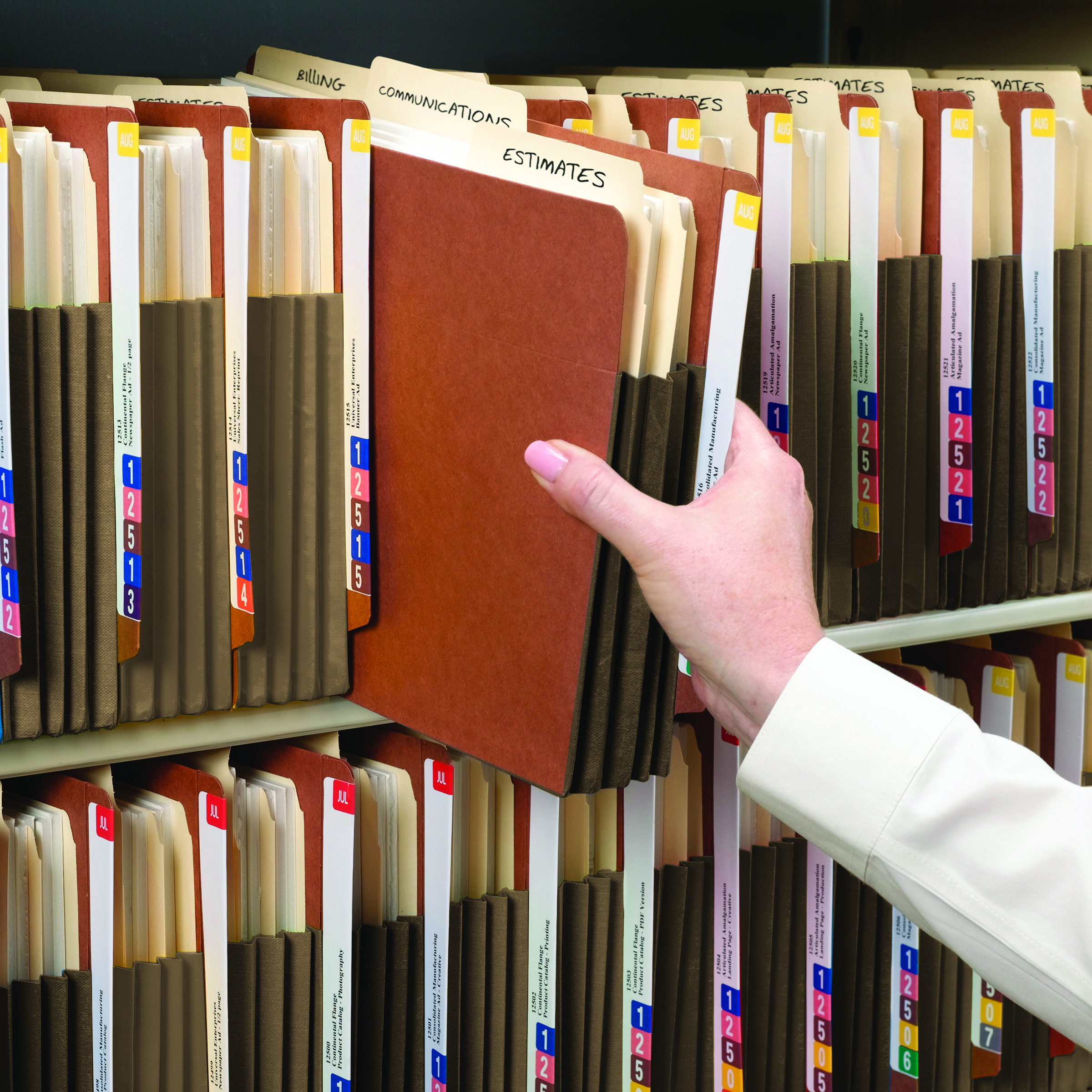 Smead 74681  End Tab Pocket, Reinforced Straight-Cut Tab, Extra Wide Legal Size, Redrope with Dark Brown Gusset (74681)