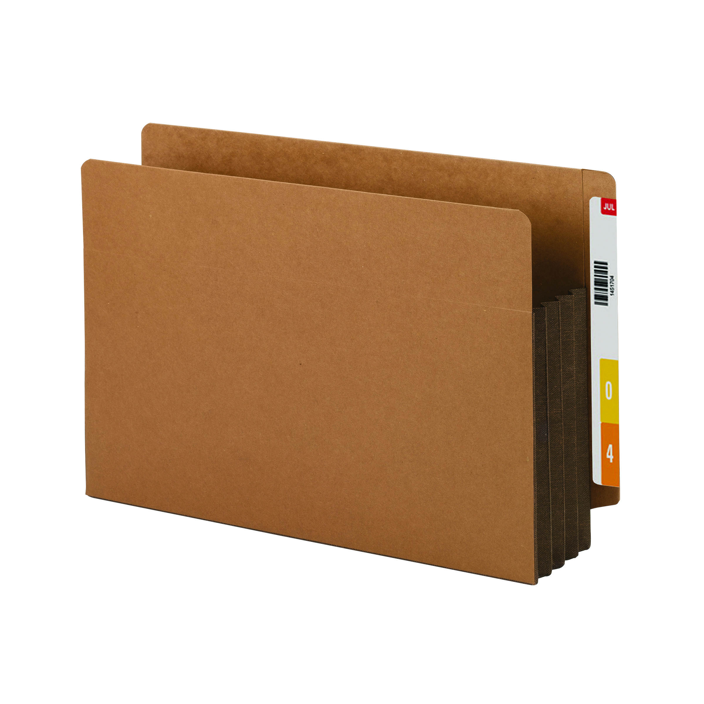 Smead 74681  End Tab Pocket, Reinforced Straight-Cut Tab, Extra Wide Legal Size, Redrope with Dark Brown Gusset (74681)