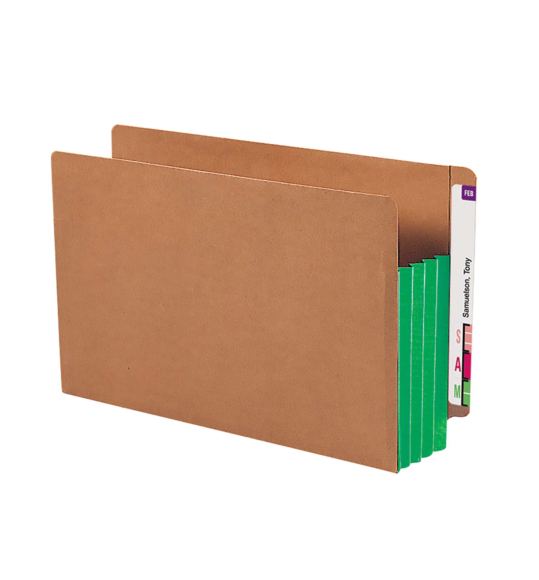 Smead 74680  End Tab folder, Reinforced Straight-Cut Tab, 3-1/2" Accordion Expansion, Extra Wide Legal Size, Redrope with Green Gusset, 10 per Box (74680)