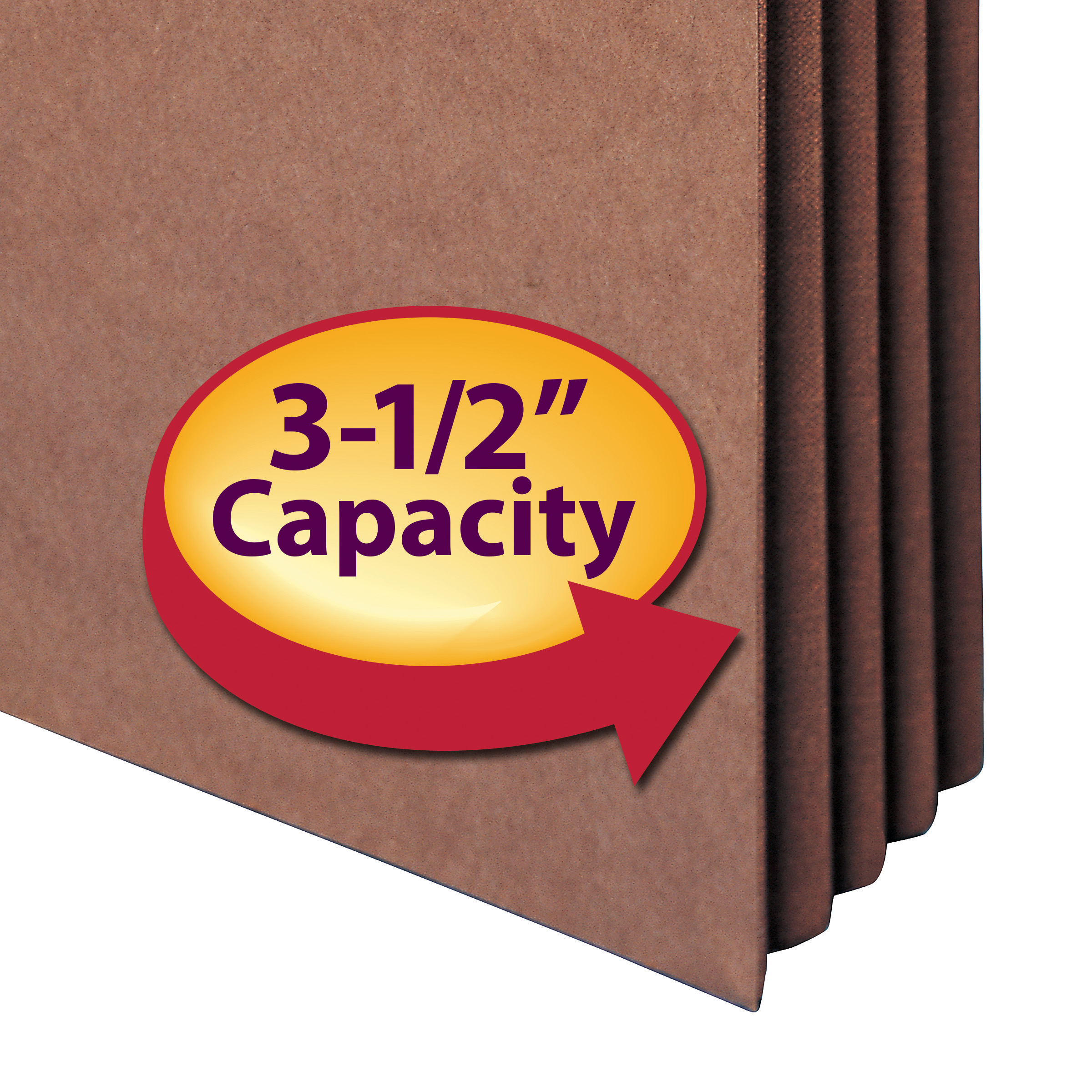 Smead 74380  TUFF Pocket File Pocket, Straight-Cut Tab, 3-1/2" Expansion, Legal Size, Redrope, Total of 50