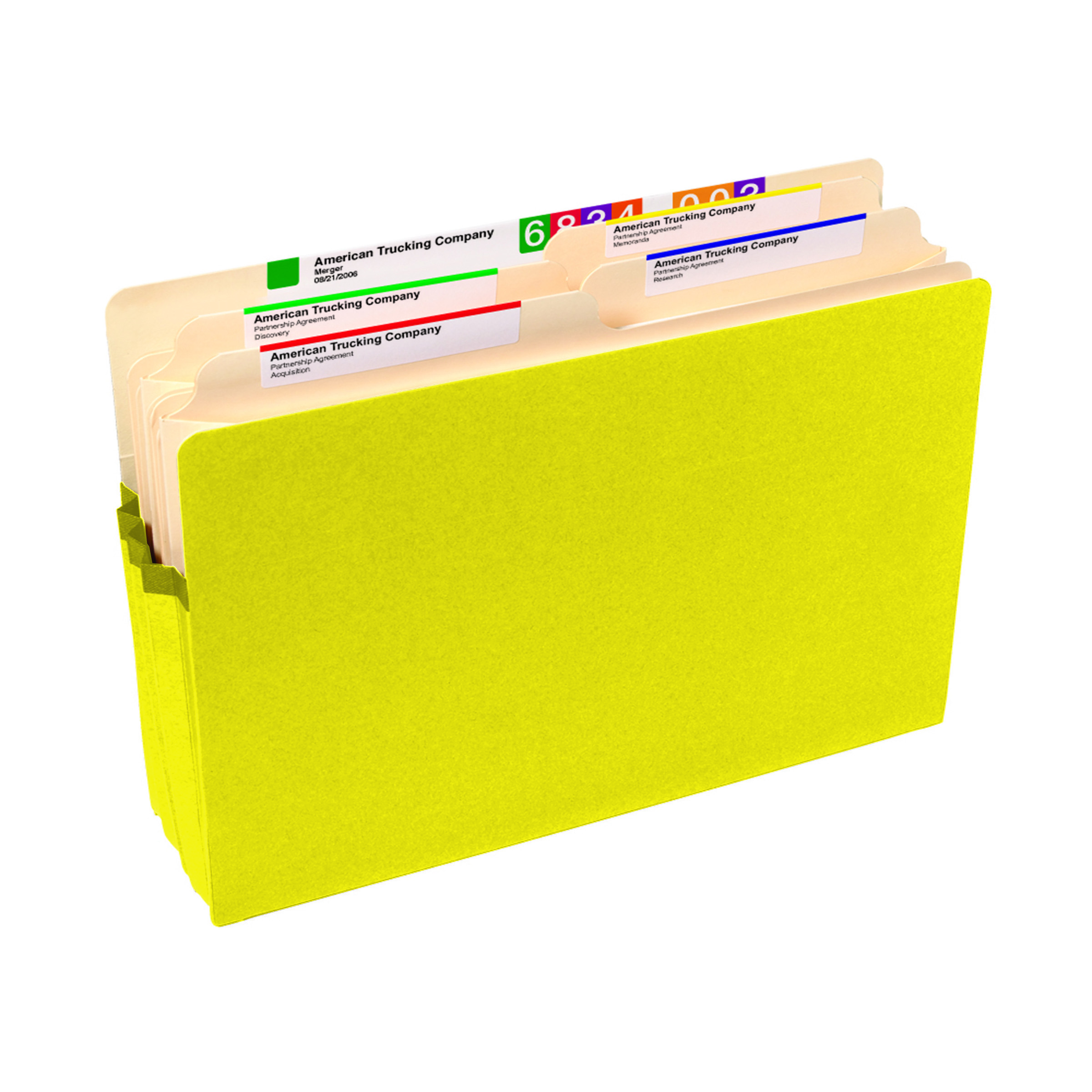 Smead 74243  File Pocket, Straight-Cut Tab, 5-1/4" Expansion, Legal Size, Yellow, 10 per Box (74243)