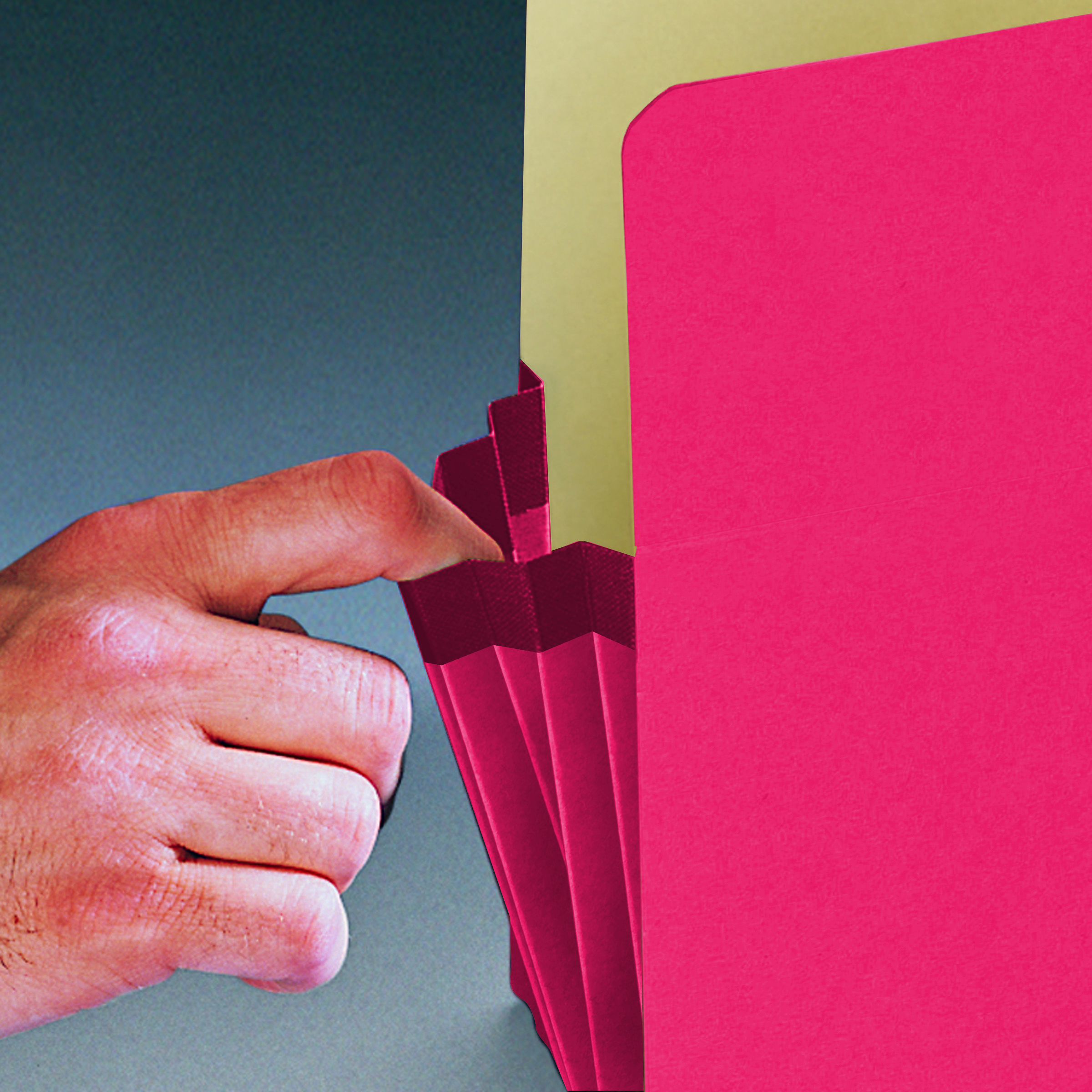 Smead 74241  File Pocket, Straight-Cut Tab, 5-1/4" Expansion, Legal Size, Red, 10 per Box (74241)