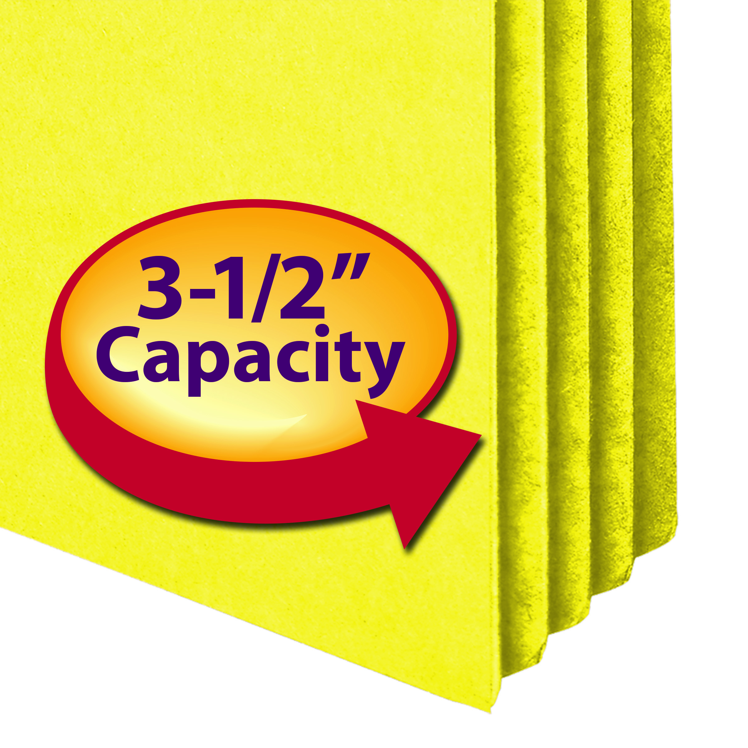 Smead 74233  File Pocket, Straight-Cut Tab, 3-1/2" Expansion, Legal Size, Yellow, 25 per Box (74233)