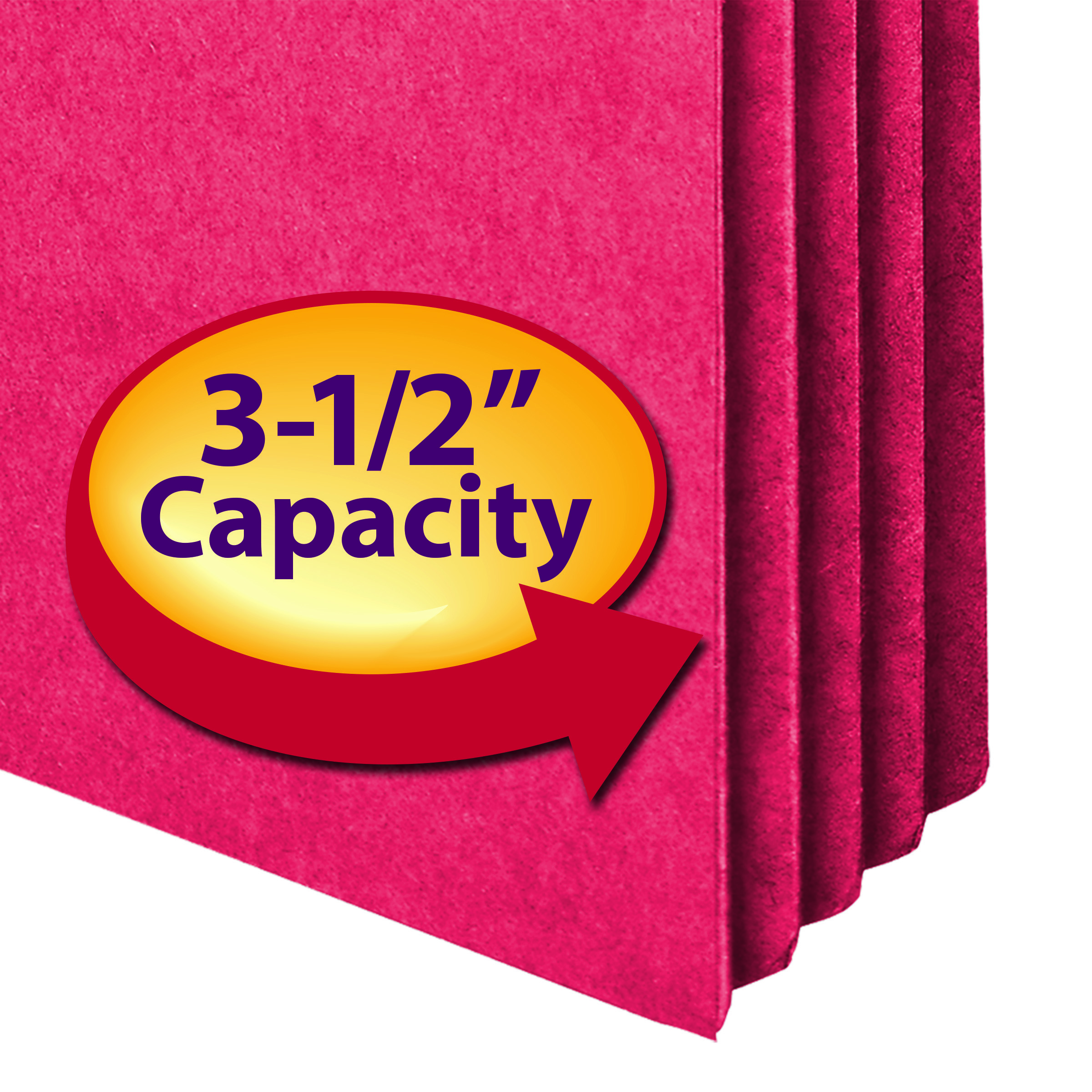 Smead 74231  File Pocket, Straight-Cut Tab, 3-1/2" Expansion, Legal Size, Red, 25 per Box (74231)
