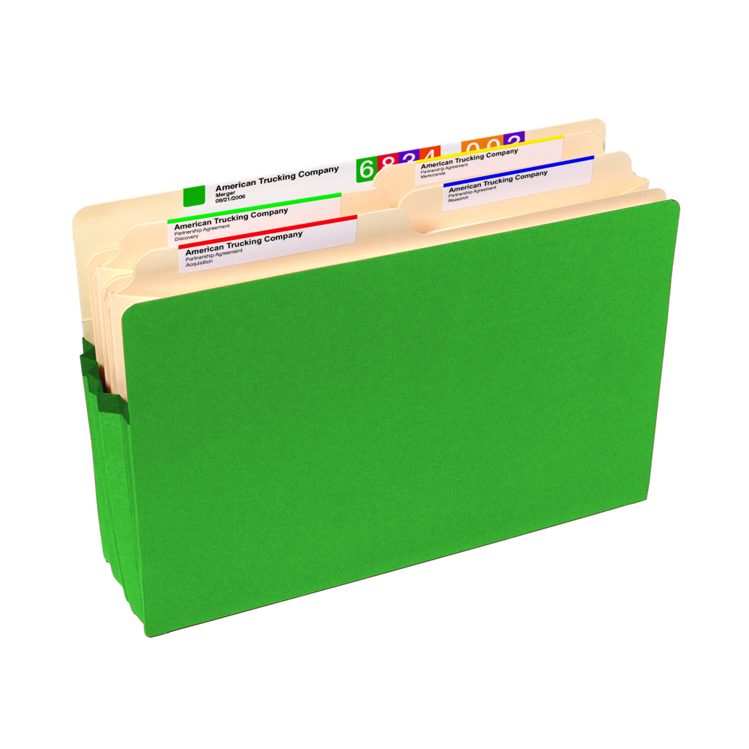 Smead 74226  File Pocket, Straight-Cut Tab, 3-1/2" Expansion, Legal Size, Green, 25 per Box (74226)