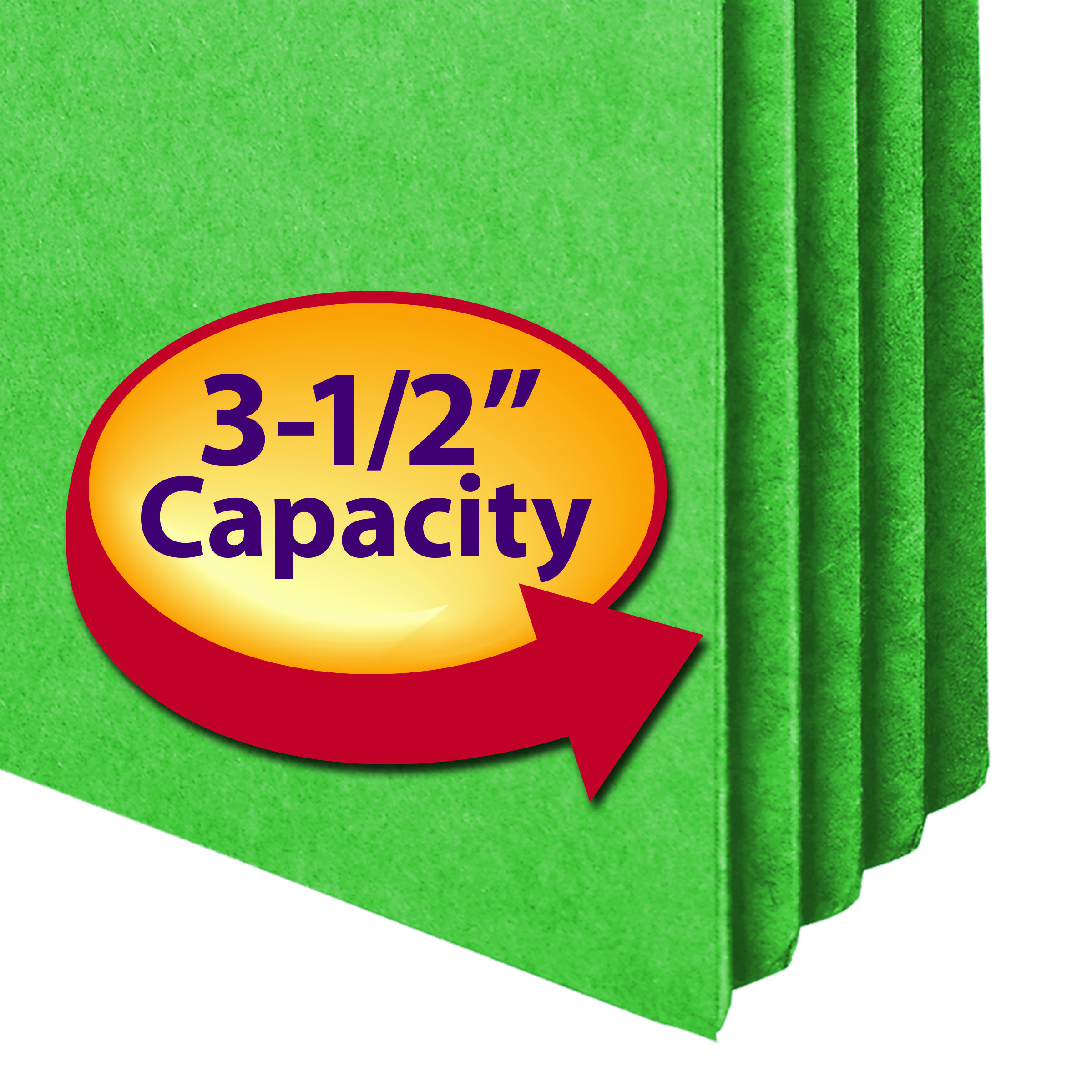 Smead 74226  File Pocket, Straight-Cut Tab, 3-1/2" Expansion, Legal Size, Green, 25 per Box (74226)