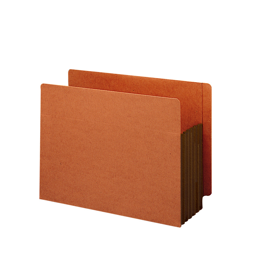 Smead 73691  End Tab Pocket, Reinforced Straight-Cut Tab, Extra Wide, Redrope with Dark Brown Gusset (73691)