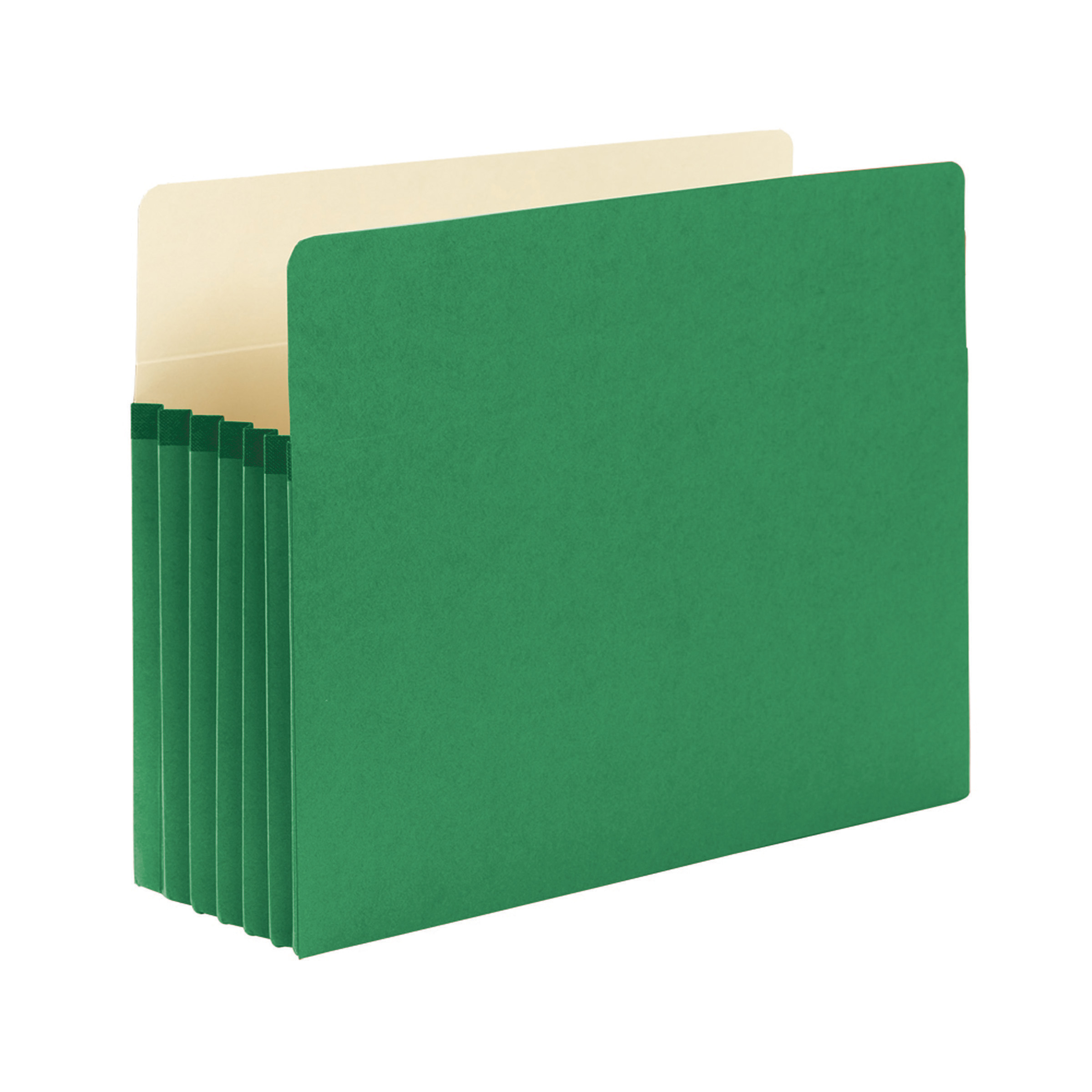 Smead 73236  File Pocket, Straight-Cut Tab, 5-1/4" Expansion, Letter Size, Green, 10 per Box (73236)