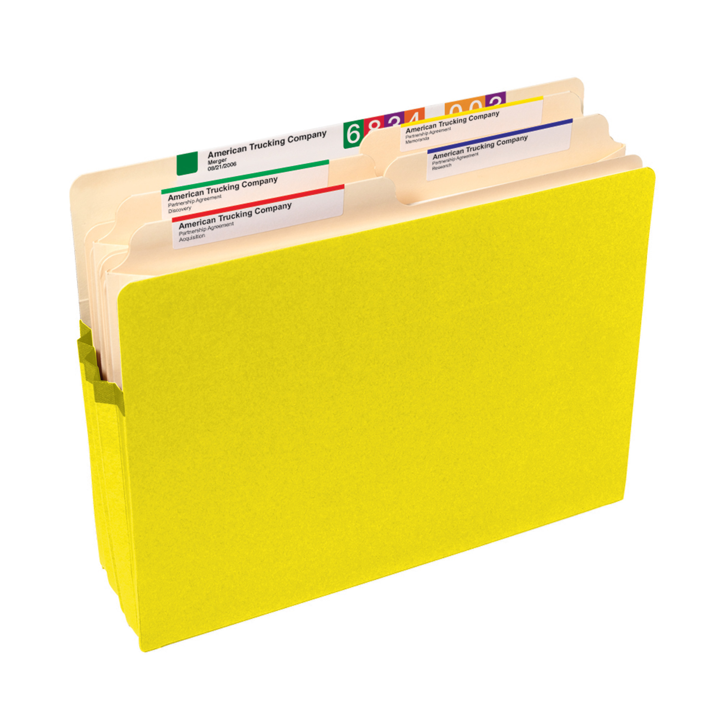 Smead 73233  File Pocket, Straight-Cut Tab, 3-1/2" Expansion, Letter Size, Yellow, 25 per Box (73233)