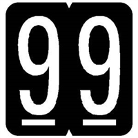 GBS Numeric Label - 9 - Black - Mini Label 1" H x 1-1/4" W - 500 per box
