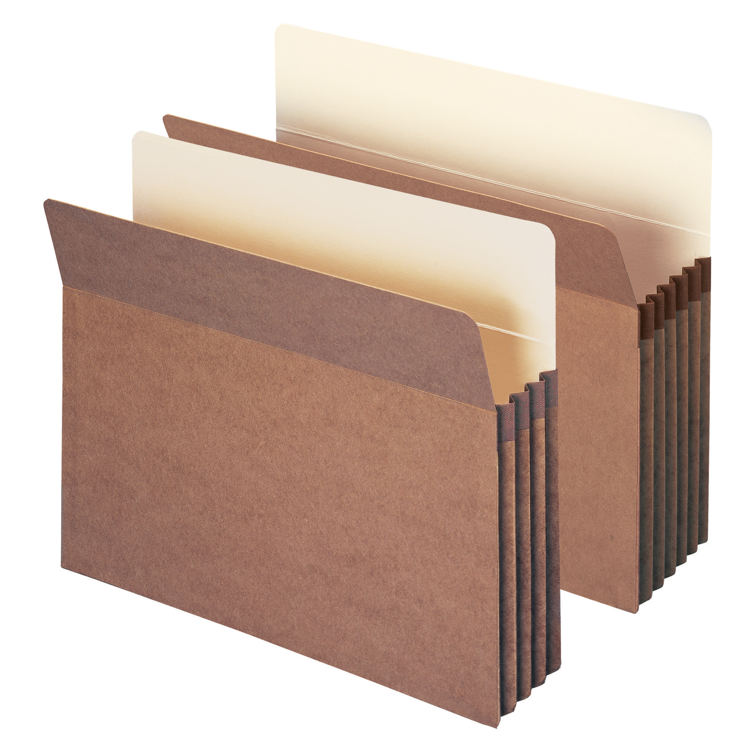 Smead 73206  100% Recycled File Pocket, Straight-Cut Tab, 5-1/4" Expansion, Letter Size, Redrope, 10 per Box (73206)