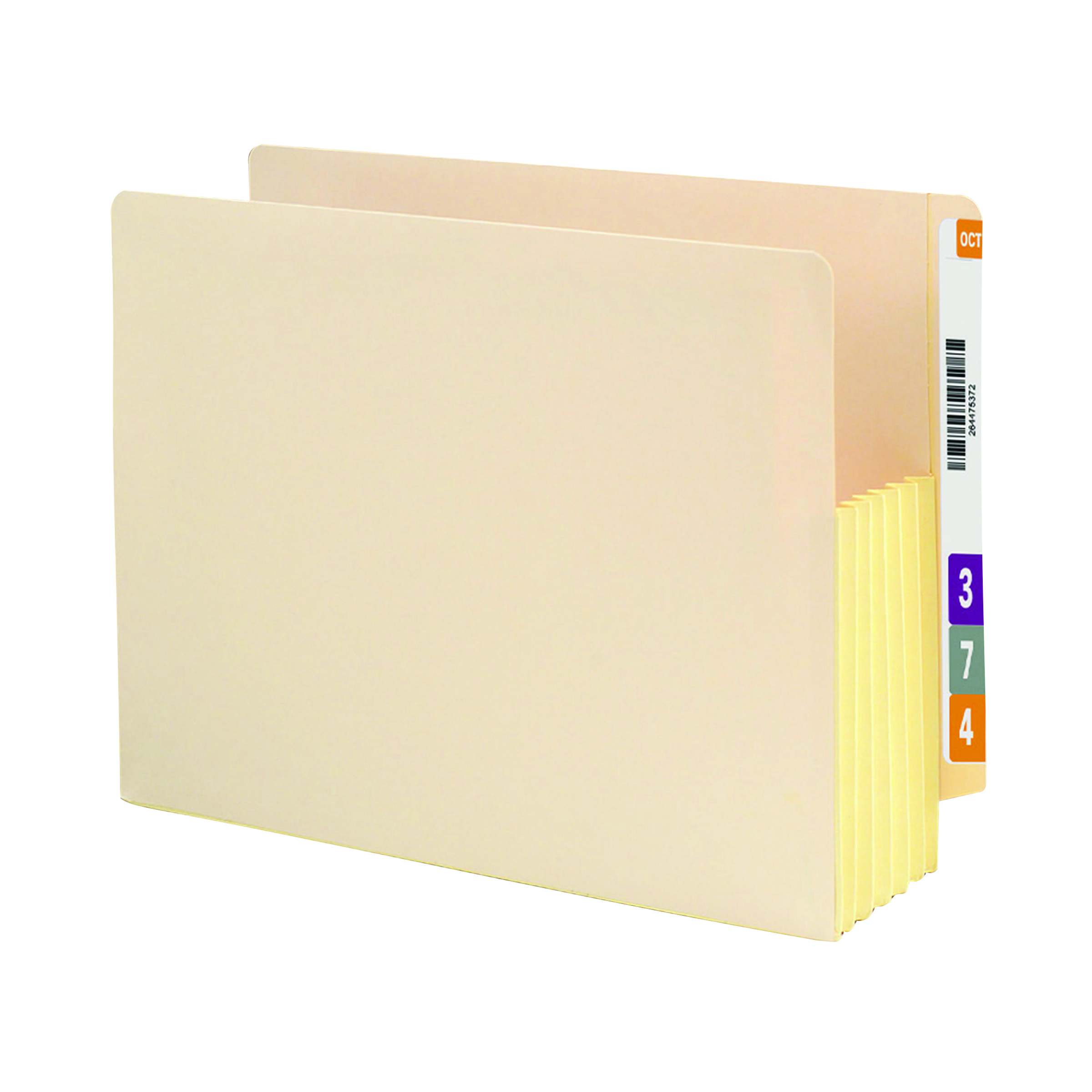 Smead 75174  End Tab File folder, Reinforced Straight-Cut Tab, 5-1/4" Accordion Expansion, Tyvek-Lined Gusset, Letter Size, Manila, 10 per Box (75174) - 4 Boxes - Total of 100