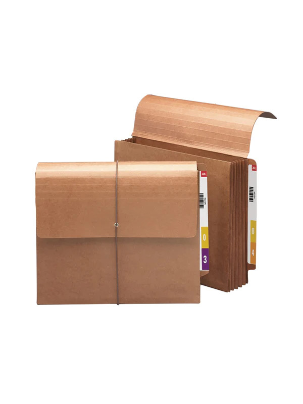 Smead 71144  End Tab Wallet, 5-1/4" Expansion, Flap and Cord Closure, Letter Size, Redrope Color, Carton of 50