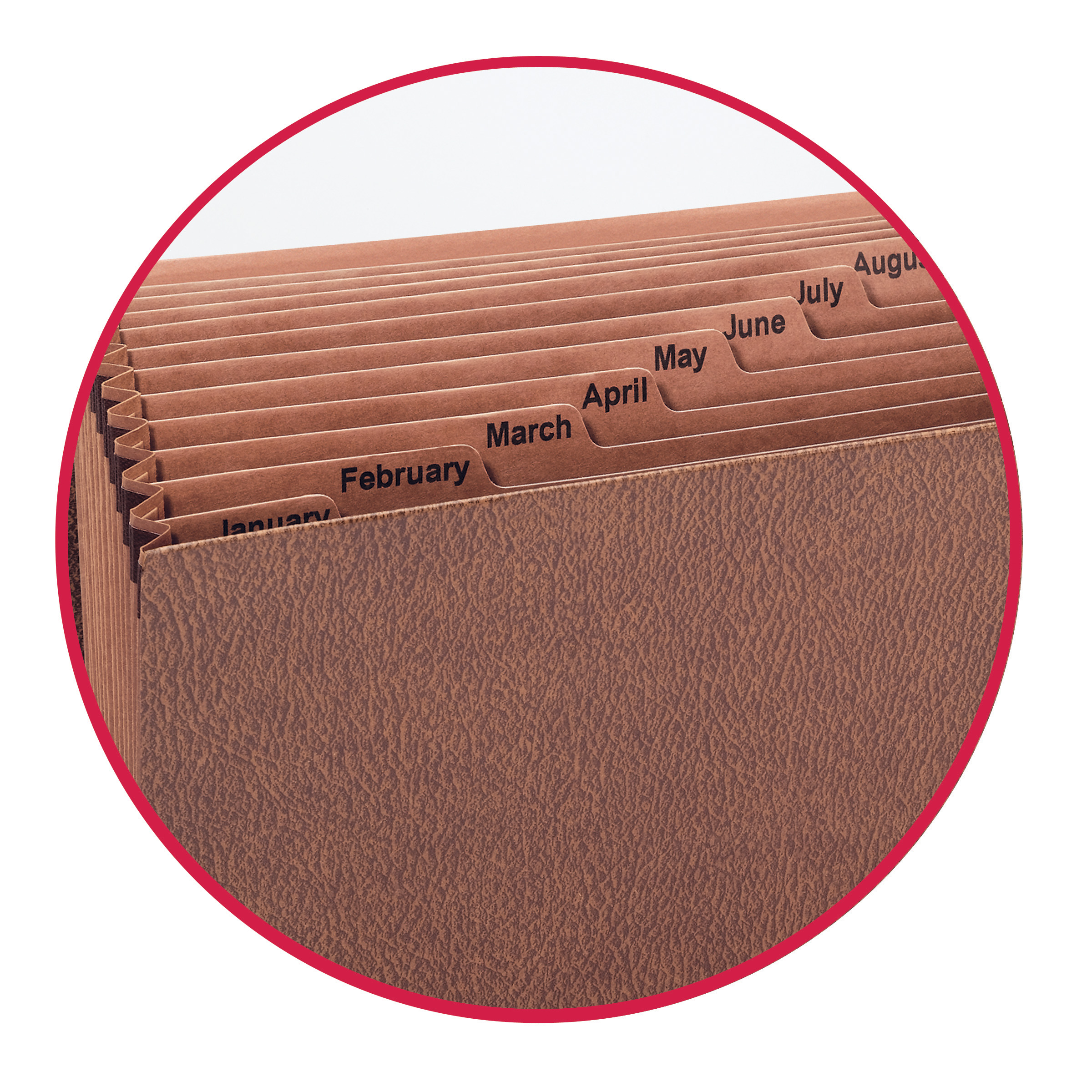 Smead 70390  TUFF Expanding File, Monthly (Jan.-Dec.), 12 Pockets, Flap and Elastic Cord Closure, Legal Size, Redrope-Printed Stock (70390) - Total of 5