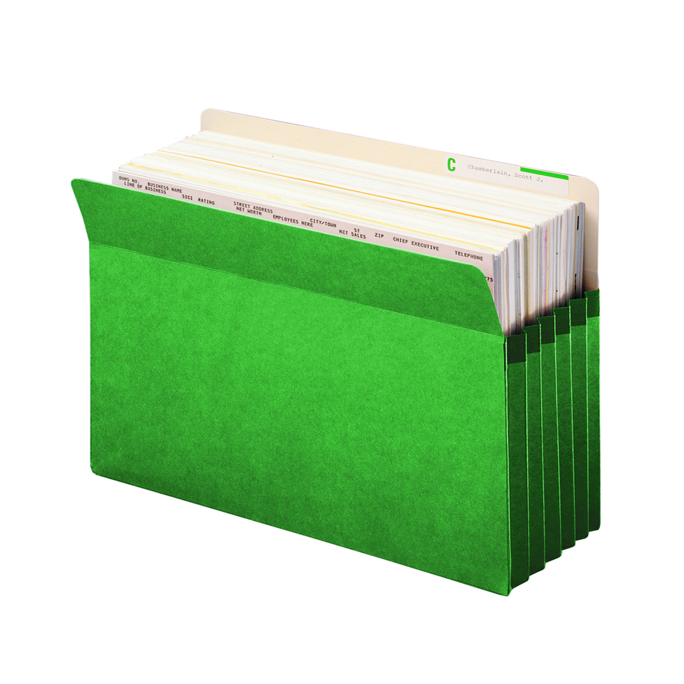 Smead 74236  File Pocket 74236, Straight-Cut Tab, 5-1/4" Expansion, Legal Size, Green, 10 per Box (74236)