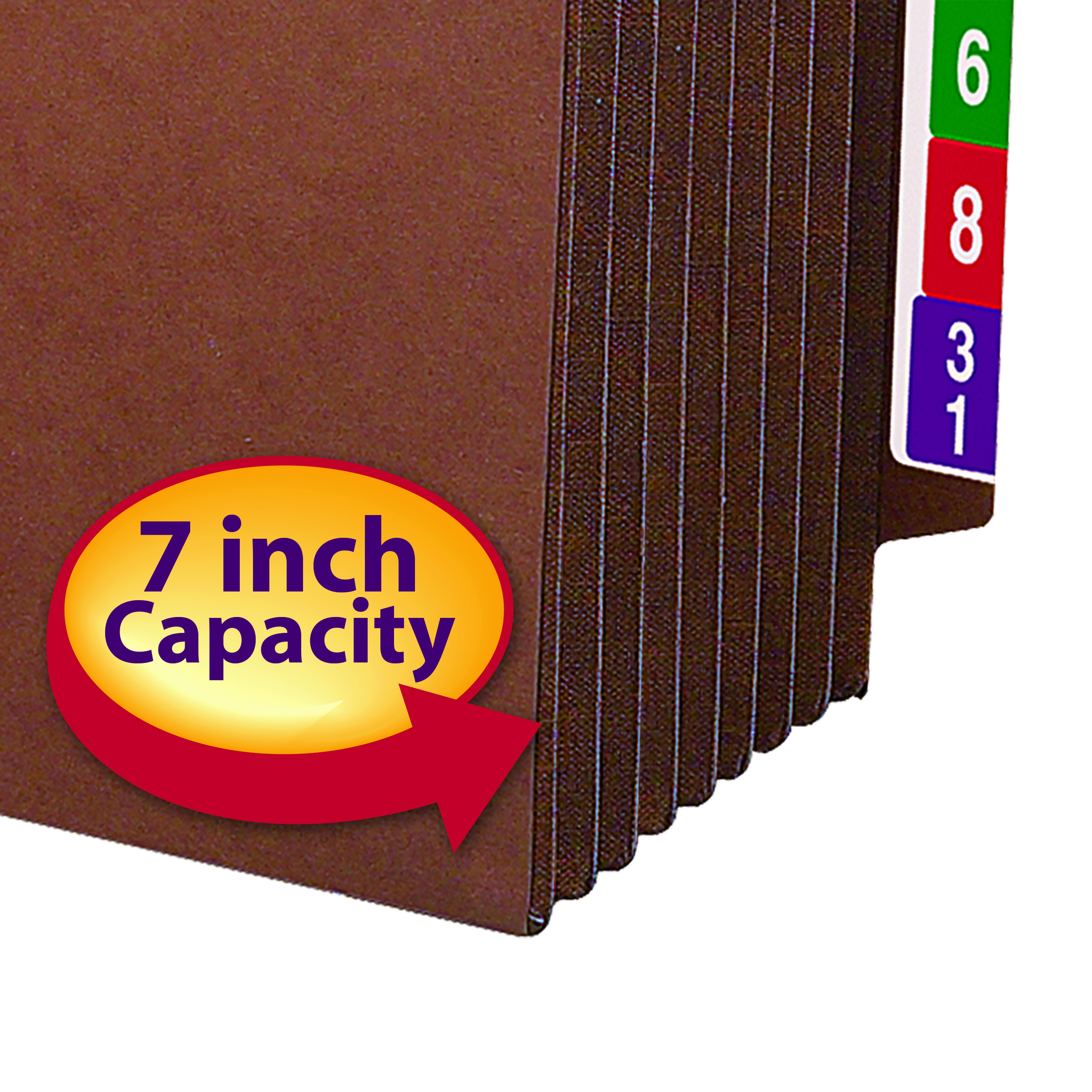 Smead 73795  End Tab TUFF File Pocket, Reinforced Straight-Cut Tab, Tyvek Gusset, Extra Wide, Redrope (73795) - Total of 50