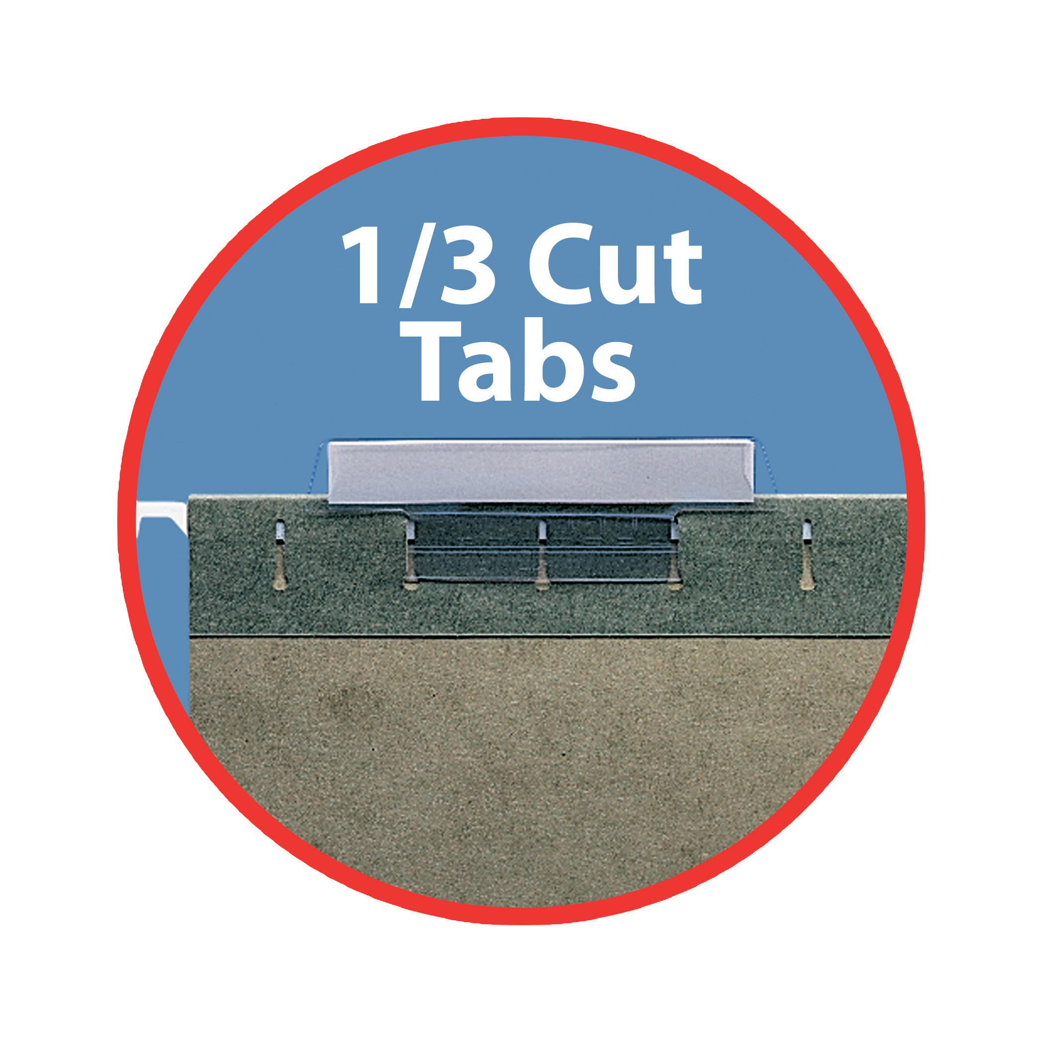 Smead 64135  Hanging File Folder with Tab,  1/3- Cut Adjustable Tab, Legal Size, Standard Green, Total of 125