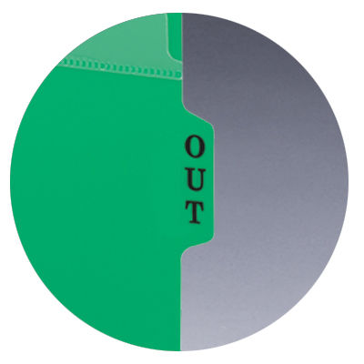 Smead 61962  End Tab Poly Out Guide, Two-Pocket Style, Center Position Tab, Extra Wide Letter Size 12-3/4" W x 9-1/2" H, Green, 50 per Box (61962)