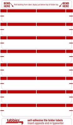 Color Coded File Folder Labels - Red