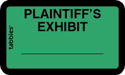Plaintiff's Exhibit Green 252 Labels/Pk, 4 Pkgs/Box