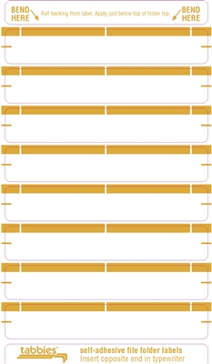Color Coded File Folder Labels - Tan - 3-7/16"W x 9/16"H - 248 Labels Per Pack