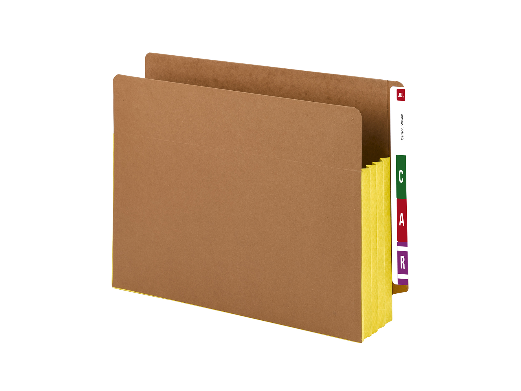Smead 73688  End Tab folder, Reinforced Straight-Cut Tab, 3-1/2" Accordion Expansion, Extra Wide Letter Size, Redrope with Yellow Gusset, 10 per Box (73688)