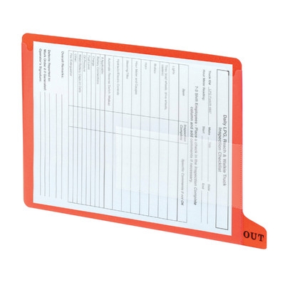 Smead 61950  End Tab Poly Out Guide, Two Pocket, Bottom Position Tab, Letter Size, Red, 25 per Box (61950)