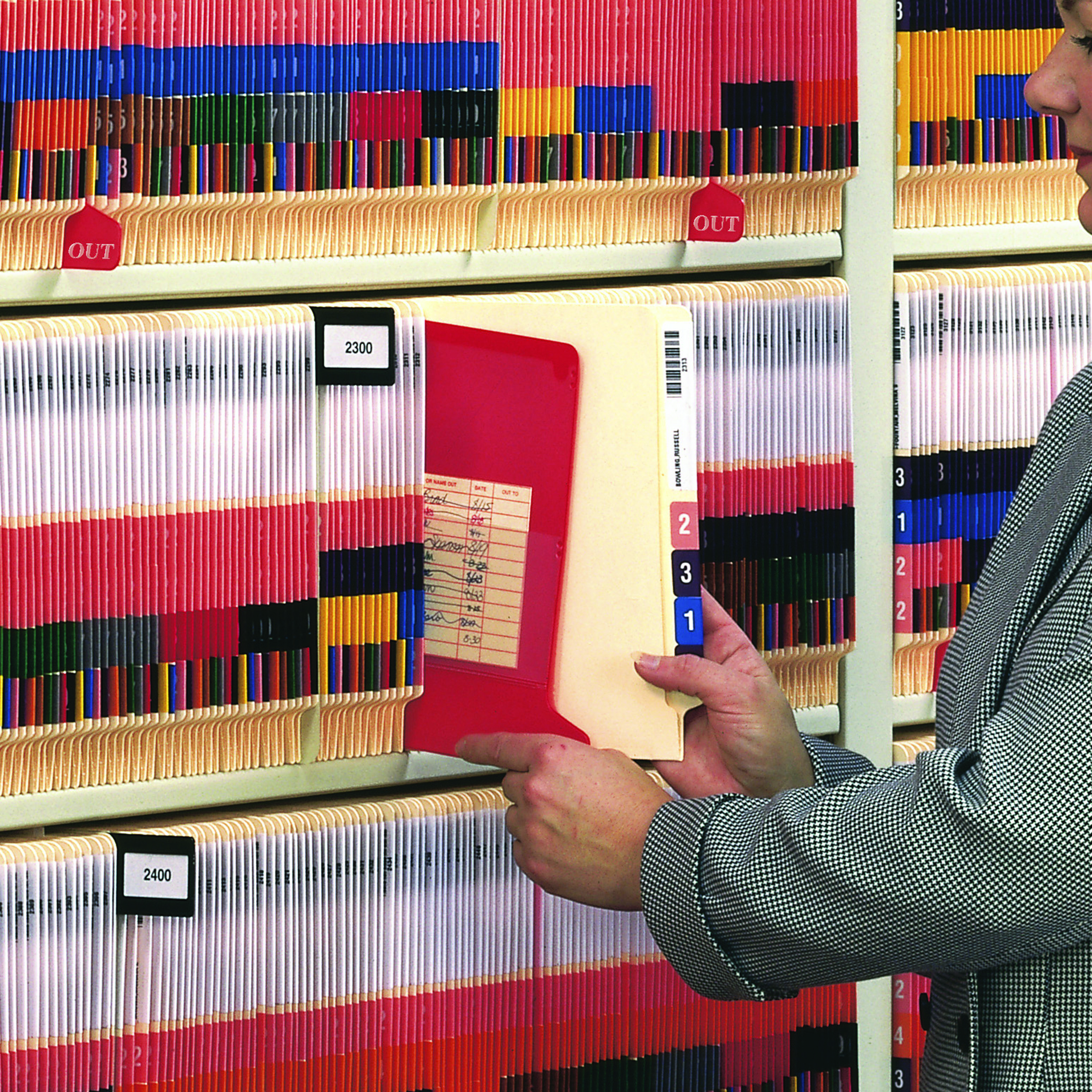 Smead 61950  End Tab Poly Out Guide, Two Pocket, Bottom Position Tab, Letter Size, Red, 25 per Box (61950)