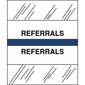 Tabbies 54540 - Patient Chart Index Tabs/Labels   - "Referrals" -  Blue - 1/2" H x 1-1/4" W - 100/Pack