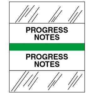 Tabbies 54539 - Patient Chart Index Tabs/Labels -  "Progress Notes"  -  Lt. Green - 1/2" H x 1-1/4"W - 100/Pack
