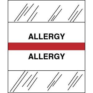 Tabbies 54522 - Patient Chart Index Tabs/Labels - "Allergy" - Red - 1/2" H x 1-1/4" W - 100/Pack