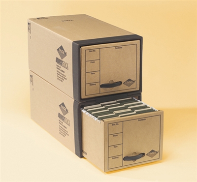 Quick Stack Box - Full Drawer - Letter Size 12-1/2"W  x 24"L x 10-1/2"H  - Pull Out Drawer - No. 53 - Carton of 5 Boxes
