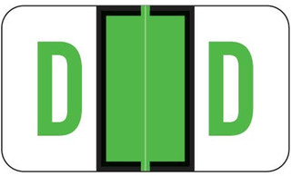 JETER Alphabetic Labels - 5100 Series (Sheets) - D - Lt. Green
